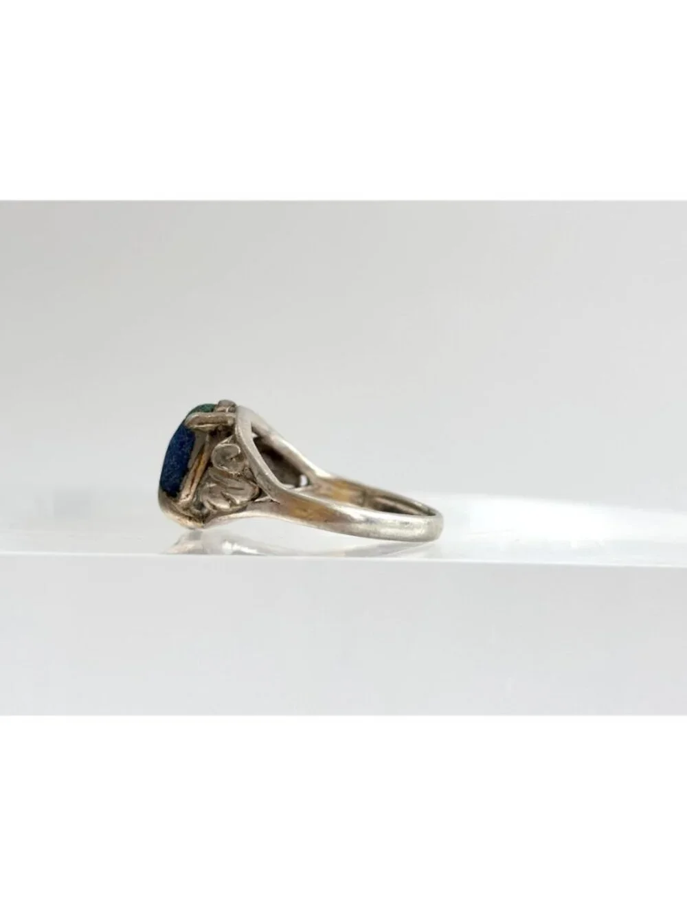 Lapis Lazuli Oval Cabochon Southwest Sterling Silver 925 Vintage Ring - sz 5.5